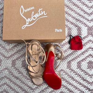 Christian Louboutin Audrey New 100 Glitter strappy heels size 40